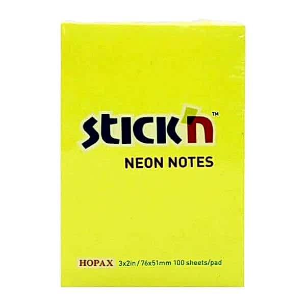 Gıpta Stickn 76x51 100 Yaprak Neon Sarı Yapışkanlı Not Kağıdı