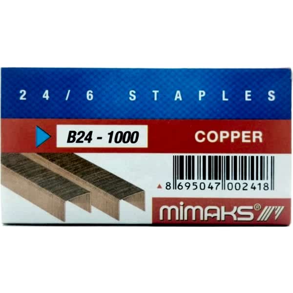 Mimaks B24 24/6 Süper Bakır Zımba Teli