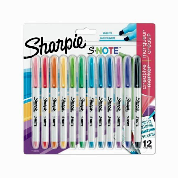 Sharpie 2138233 12 li Blister Snote Kesik Uç Karışık Kreatif Markör Kalem