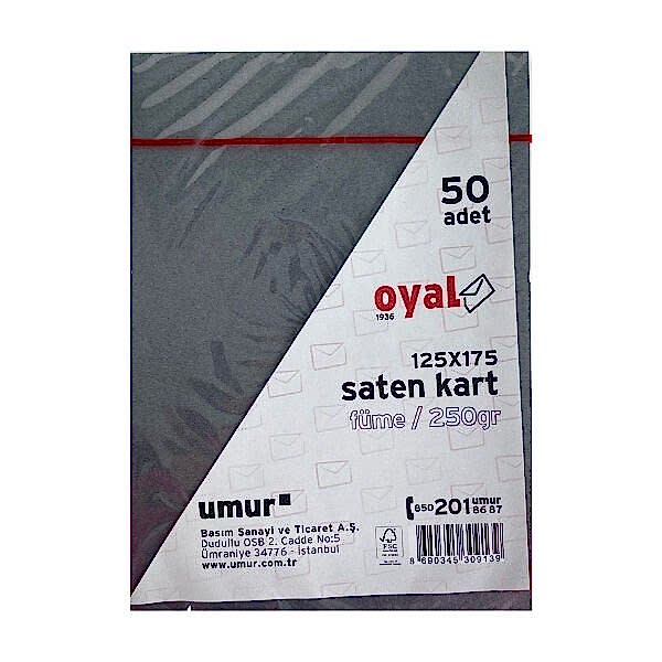 Oyal 125x175 Cm 250 Gr 50 li Füme Saten Kart