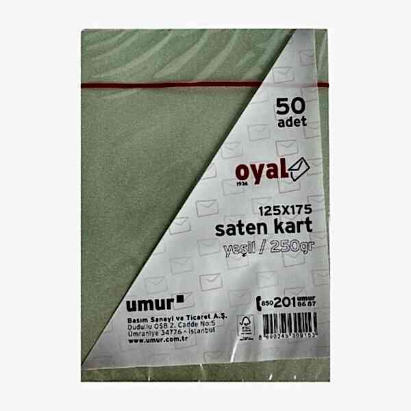 Oyal 08428 125 X 175 250 Gr 50'Lı Yeşil Saten Kart