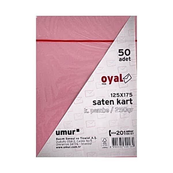 Oyal 08429 125 X 175 250 Gr 50'Lı Pembe Saten Kart