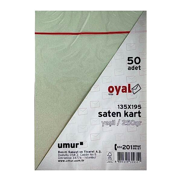 Oyal 08448 135 X 195 250 Gr 50'Lı Koyu Yeşil Saten Kart