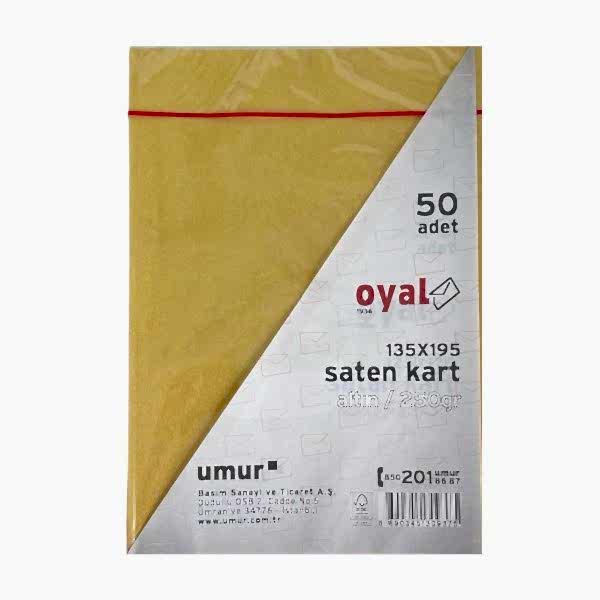 Oyal 08450 135 X 195 250 Gr 50'Lı Koyu Altın Saten Kart