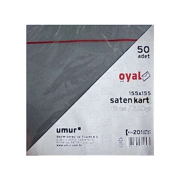 Oyal 08466 155 X 155 250 Gr 50'Lı Fume Saten Kart