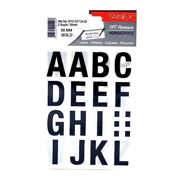 Tanex STC-517 30 mm 2 li Bold Harf Etiketi