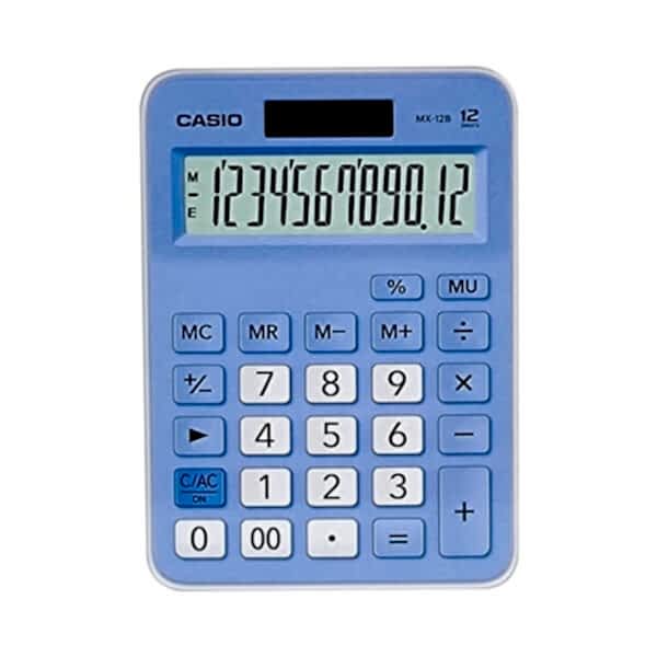 Casio MX-12B-LB Açık Mavi 12 Hane Masa Üstü Hesap Makinesi
