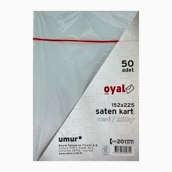 Oyal 08484 152 X 225 250 Gr 50'Lı Mavi Saten Kart