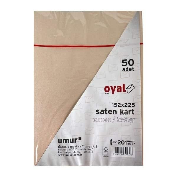 Oyal 08485 152 X 225 250 Gr 50'Lı Somon Saten Kart