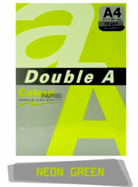 Double A A4 75gr 25li Fosforlu Yeşil  Kağıt