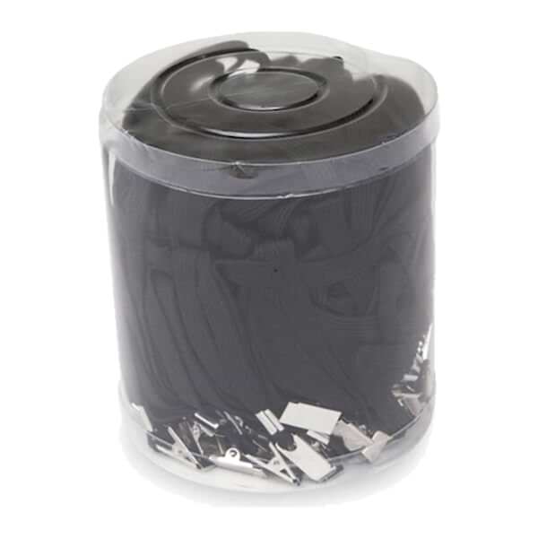 Inox 50 li Siyah Metal Klipsli Kart Askı İpi