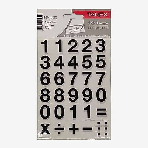 Tanex STC-510 20 mm 2 li Bold Rakam Etiketi