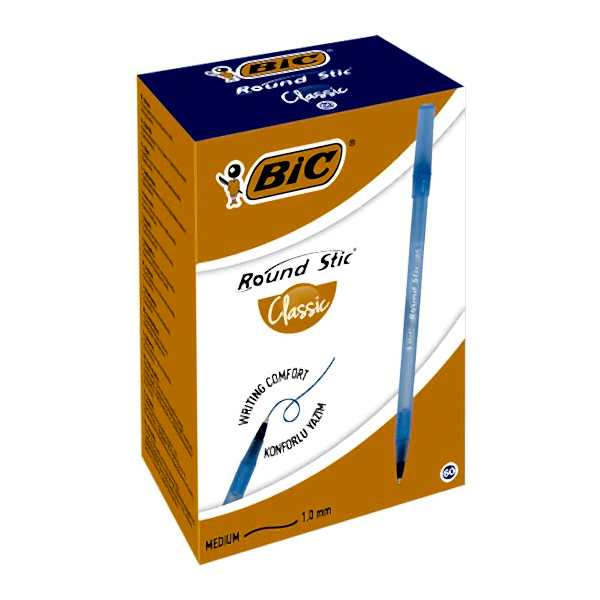 Bic 962666 60 lı Round Stic Mavi Tükenmez Kalem
