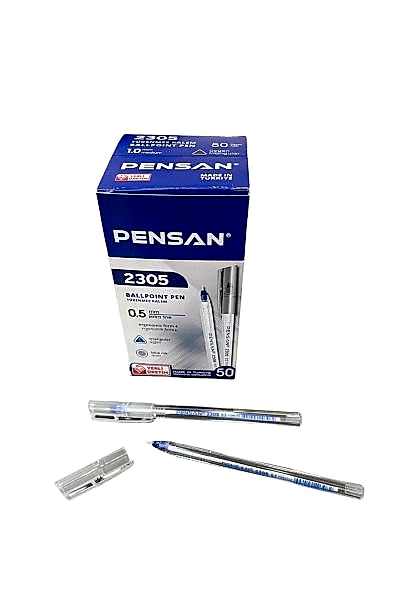 Pensan 2305 0.5mm 50li Üçgen Mavi Tükenmez Kalem