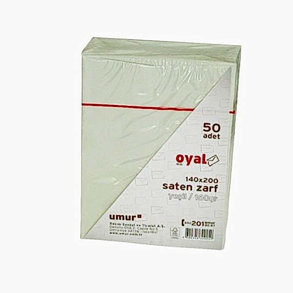 Oyal 14x20 160gr 50li Yeşil Saten Zarf
