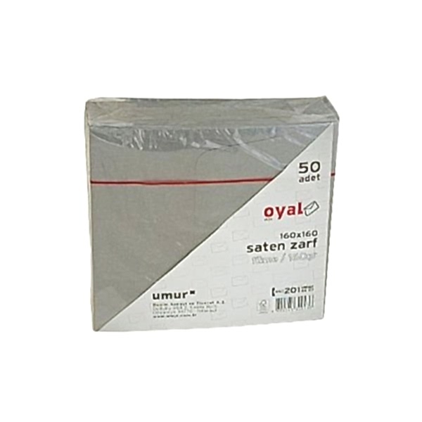 Oyal 160x160 160gr 50li Füme Saten Zarf