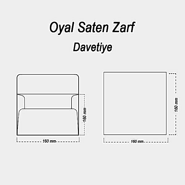 Oyal 160x160 160gr 50li Füme Saten Zarf