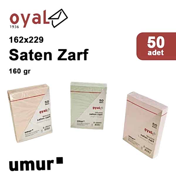 Oyal 162x229 160gr 50li Koyu Y eşil Saten Zarf