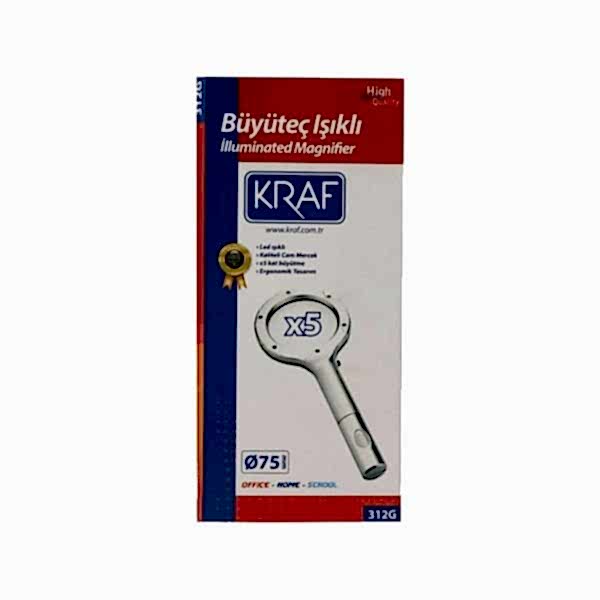 Kraf 312G 75 mm 5x Işıklı Büyüteç
