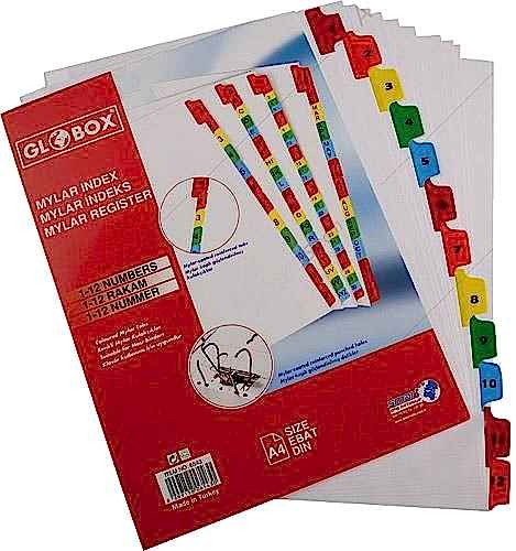 Globox 6545 Mylar 1-31 Renkli Rakamlı Seperatör