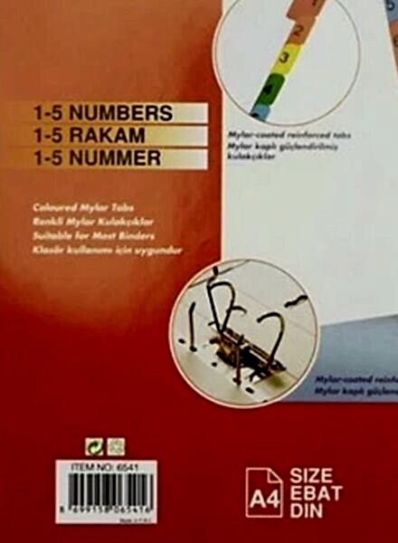 Globox 6541 Mylar 1-5 Renkli Rakamlı Seperatör