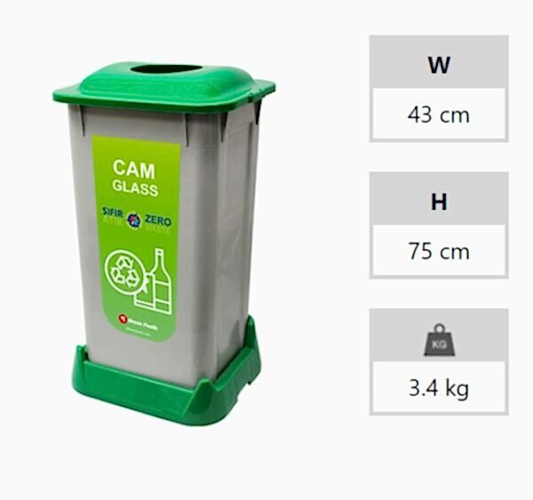 Aform 70 Lt Naturel Plastik Atık Sarı Atık Kovası