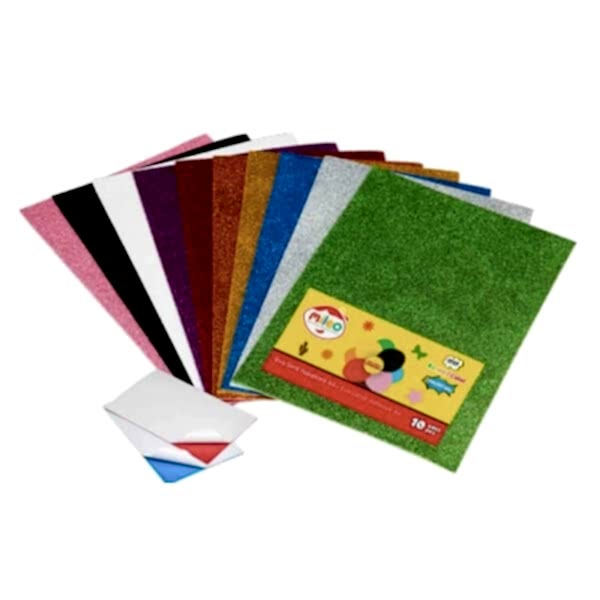 Mileo 20x30 Karışık Renk Simli Yapışkanlı Eva 10lu Paket