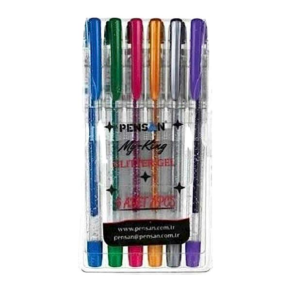 Pensan 6 Renk Simli Jel Kalem