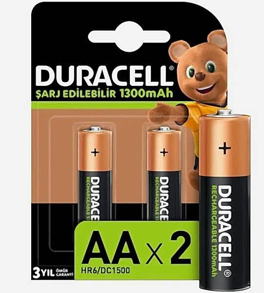 Duracell Şarj Edilebilir Pil 2'li AA 1300 mah