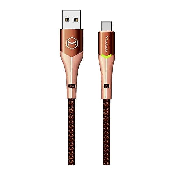Mcdodo CA-7842 Koyu Turuncu Işıklı Lightning Data Şarj Kablosu