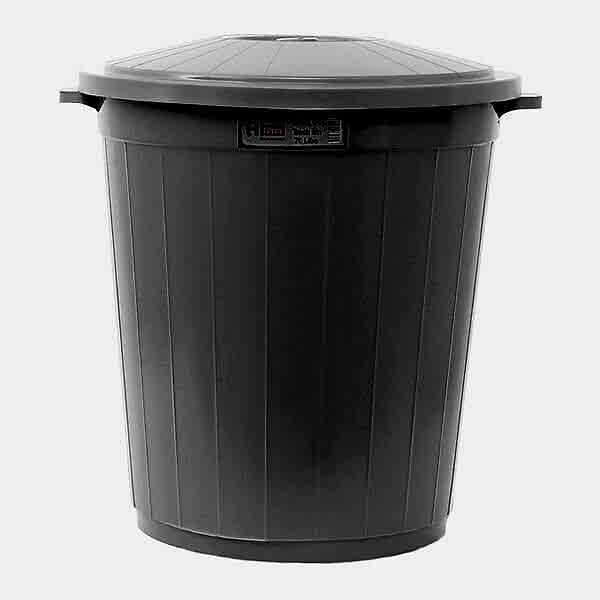 Afacan 70 Lt Gri Kapaklı Yuvarlak Çöp Kovası