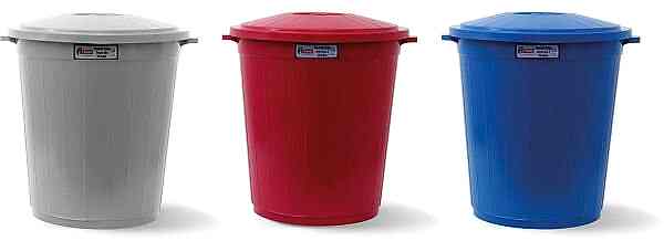 Afacan 70 Lt Kırmızı Kapaklı Yuvarlak Çöp Kovası