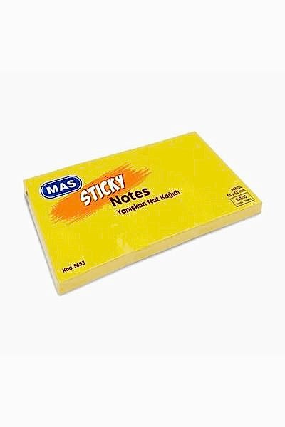 Mas 3653 35x51 100 Yaprak 3 Pastel Renk Sarı Not Kağıdı