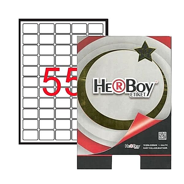 Herboy HB-1055 37mmX24mm Beyaz Lazer Etiket