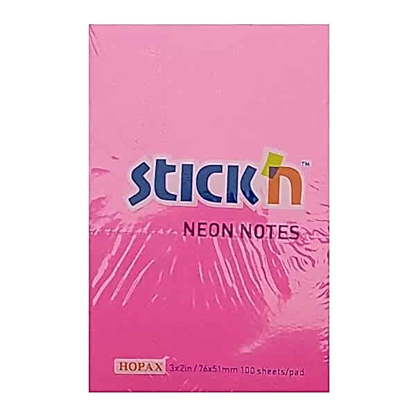 Gıpta Stickn 76x51 100 Yaprak Neon Pembe Yapışkanlı Not Kağıdı