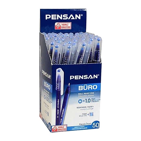 Pensan 2270 50 li 1 mm Mavi Büro Tükenmez Kalem