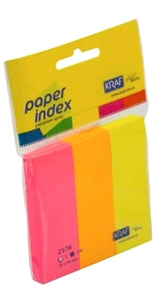 Kraf 25X76 Mm 3 Renk 100 Sayfa Index Not Kağıdı
