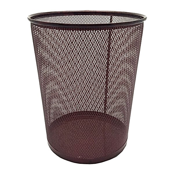 Drt 912 Metalik Kırmızı Konik Delikli Metal Çöp Kovası