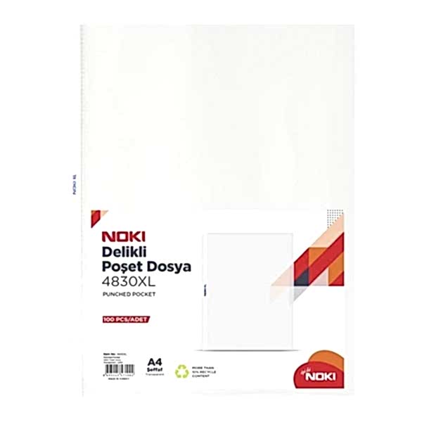 Noki 4830 A4 XL 100 lü Poşet Dosya