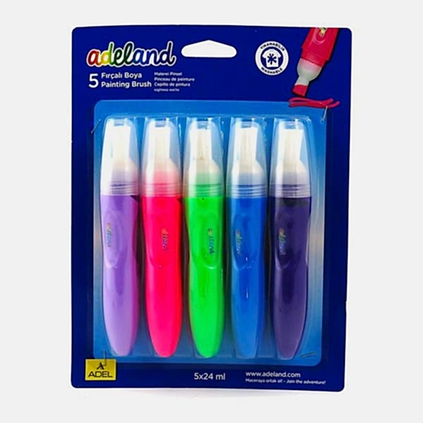Adeland 24 ml Canlı 5 Renk Fırçalı Boya