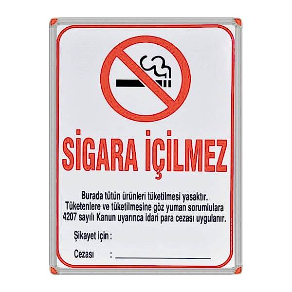 Panda PAN509 50x70 Lüks Metal Çerçeve Sigara İçilmez Levhası