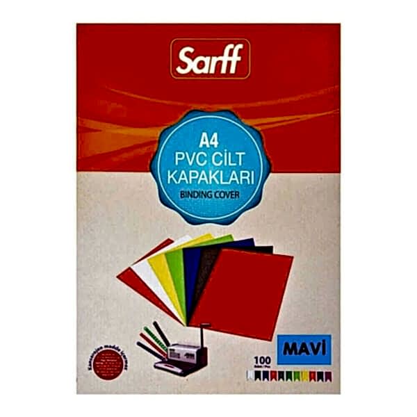 Sarff 15201014 A4 100 Adet Pvc Mavi Cilt Kapağı