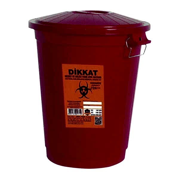 Afacan 70 Lt Kırmızı Tehlikeli Atık Telli Çöp Kovası