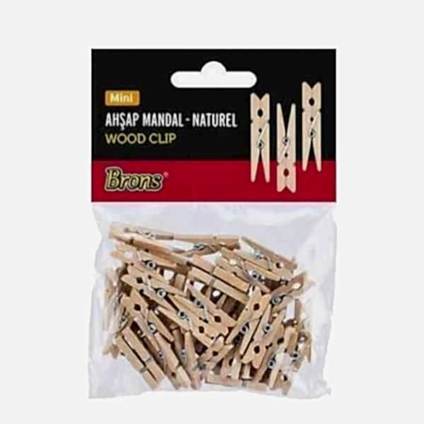 Brons BR-906 Küçük Natural Ahşap Mandal