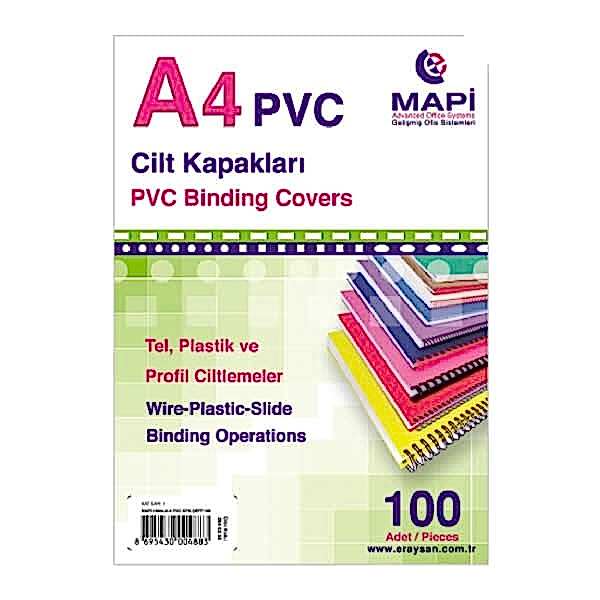 Mapi A4 160 mic 100 lü Beyaz Pvc Opak Cilt Kapağı