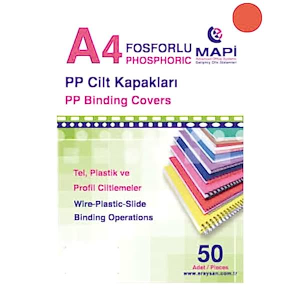 Mapi A4 450 mic 50 li Kırmızı Kum Desen Opak Cilt Kapağı