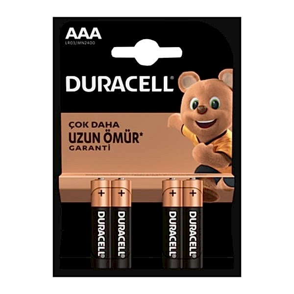Duracell AAA 4 lü İnce Kalem Pil