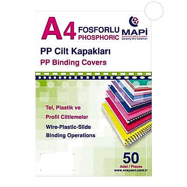 Mapi A4  450 mic 50 li Beyaz Kum Desen Opak Cilt Kapağı