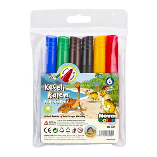 Nova Color NC-625 6 lı Jumbo Keçeli Kalem
