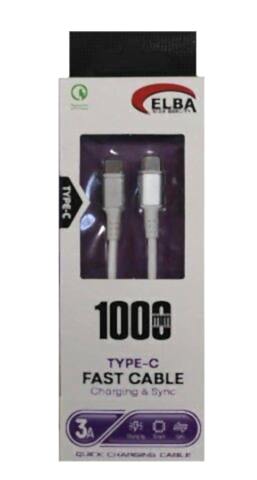 Elba Elb120-1 120w Type-c To Type-c 1Mt Siyah Örgülü Şarj Kablosu